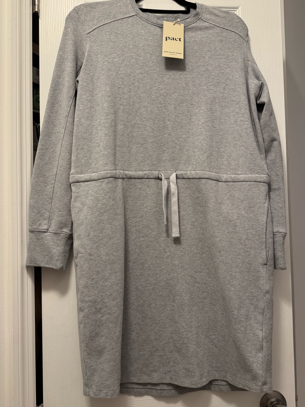 NWT Pact Organic CloudKnit Sweatshirt Dress Size S Gray - Picture 1 of 5
